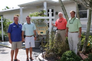 Steve Hatfield, VP of Administration & Finance with Island Inn and Chris Davison, General Manager of the Island Inn and are joined by The Sanibel & Captiva Island Chamber representatives Ric Base, President and Trent Peake, Member Services Manager
